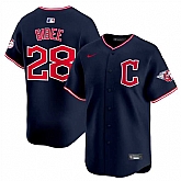 Men's Cleveland Guardians #28 Tanner Bibee Navy 2025 Alternate Limited Stitched Jersey Dzhi